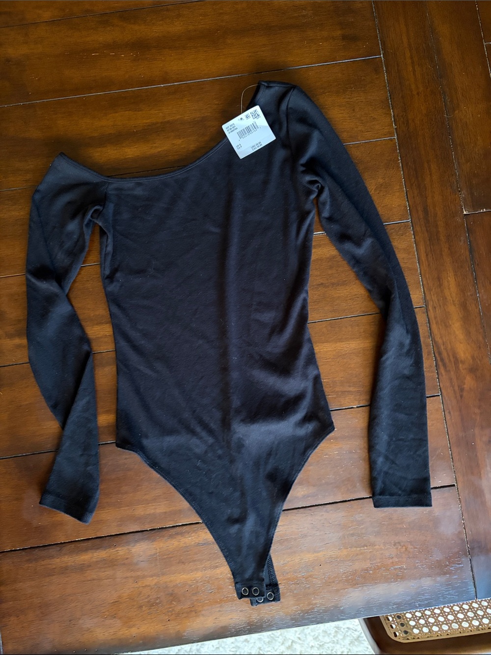 American Eagle Outfitters asymmetrical Black Long Sleeve Bodysuit NWT
